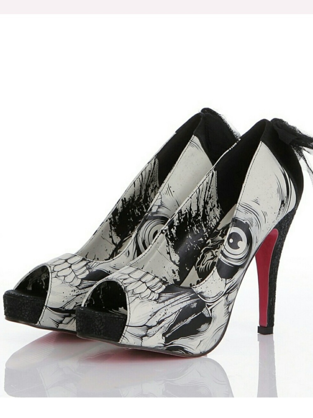 Iron Fist Rare Bone Breaker Heels Black and White Size 9